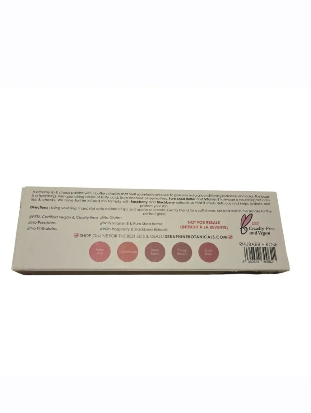 Seraphine Botanicals Rhubarb + Rose Lip & Cheek Palette